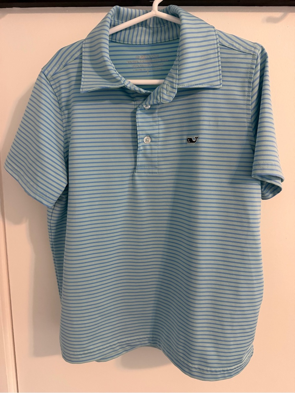Vineyard Vines Light Blue and White Striped Polo